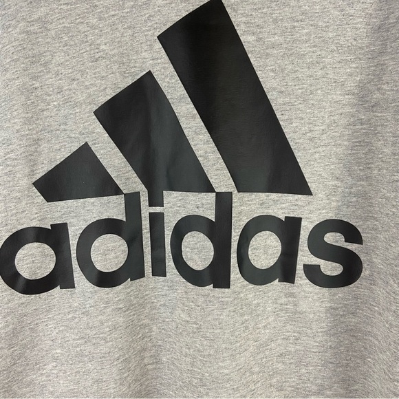 Adidas Lightweight Gray Hoodie with Black Logo Men’s Size Large Like New - Picture 3 of 8